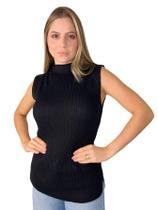 Colete Tricot Canelado Maxi Feminino Moda Inverno 2021