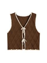 Colete Verdusa Old Money Crochet Bow Tie Coffee M