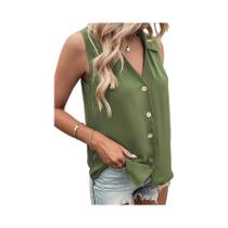 Colete Woven Oversized plus Size Para Mulheres Olive Casual Solto Para O Verão