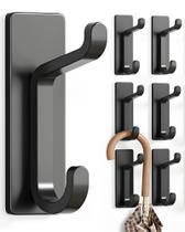 Coletor de ganchos de parede para casaco e toalha, pacote com 6 unidades pretas Coletor de ganchos de parede para casaco e toalha, pacote com 6 unidades pretas