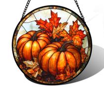 Coletor de sol DASTOLL Pumpkin Maple Leaf Stained Glass 30x30 cm