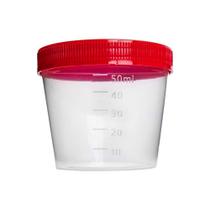 Coletor de Urina Tampa Vermelha Individual Estéril 50 ml (FIRSTLAB) - 100 Unidades