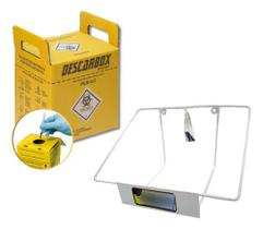 Coletor Perfurocortante Caixa Descarbox + Suporte 7 Litros