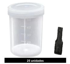 Coletor Urina Fezes Com Pá Não Estéril Tampa Branca 50ml kit 25 unidades
