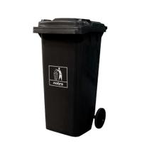 Coletora Plástica 120L com Rodas Modelo Europeu Preto - Nobre Coletora Plástica 120L com Rodas Modelo Europeu Preto - Nobre