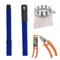 Colhedor de Fruta CFV01 Tesoura Poda Cabo Extensor Metal 3 Metros