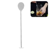 Colher Bailarina De Aço Inox Tress 26cm Lyor Comprida Drinks Sucos Mexedor
