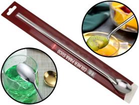 Colher Bailarina Para Misturar Drinks Coquetel Suco Bebidas Cabo Longo Aço Inox