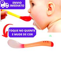 Colher Bebê Termo Sensível Infantil Silicone Com Temperatura - Art Baby