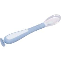 Colher BUBA Flexível em Silicone com Ventosa na Base - Azul Colher BUBA Flexível em Silicone com Ventosa na Base - Azul