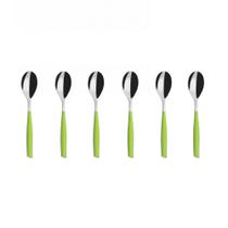 Colher Café 15cm Inox 6 peças Verde Limão Glamour Bugatti