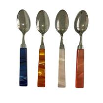 Colher Café 4 Peças Chá 15cm Colorido Mesa Posta Bugatti