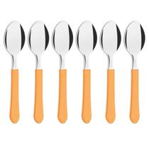 Colher Chá Aço Inox Tramontina Laranja 6 Unidade