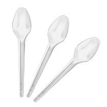 Colher Colherinha Transparente Sobremesa 50U Kit 3