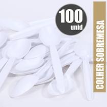 Colher Colherzinha Sobremesa bolo 100 unid, CRISTAL OU BRANCO