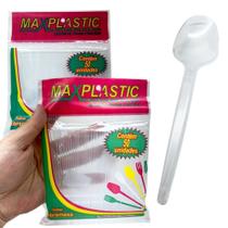 Colher Colherzinha Sobremesa bolo 100 unid, CRISTAL OU BRANCO