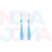 Colher Com Ponta De Silicone Cartela Com 02 Un. Azul