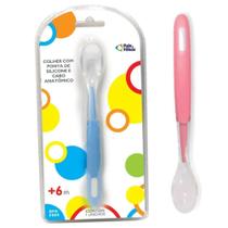 Colher Com Ponta De Silicone E Cabo Anatômico Para Bebê - PAIS E FILHOS