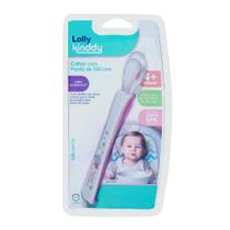 Colher com Ponta de Silicone Lolly Kinddy 4+ Meses Rosa