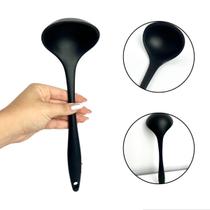 Colher Concha De Silicone 28cm Cor Vermelho Resistente Moderno Pratico Utensilio Para Cozinha