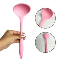 Colher Concha De Silicone 28cm Cor Vermelho Resistente Moderno Pratico Utensilio Para Cozinha Colher Concha De Silicone 28cm Cor Vermelho Resistente Moderno Pratico Utensilio Para Cozinha