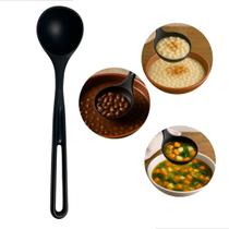 Colher Concha De Silicone 32cm All Black Pratico Moderno Resistente Utensilio Para Cozinha