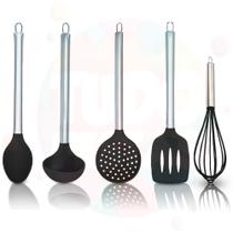 Colher Concha Escumadeira Espátula Batedor Fuê Talheres De Silicone Conjunto Utensílios De Cozinha