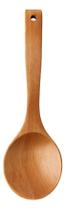 Colher Concha Japonesa P/ Sopa Feijão Caldos Madeira Bambu Marrom