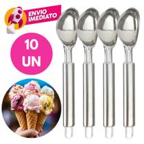 Colher Concha Pegador De Sorvete Açaí Frutas Sobremesa Multiuso Universal Aço Inoxidável Reforçado