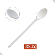 Colher Cozinha Nylon 30cm Branca Cabo Resistente Jolly