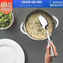 Colher de Aço Inox Espessura 15mm Servir Arroz Cozinha Almoço Janta