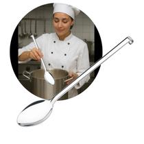 Colher de arroz aço inox com gancho cabo 33cm
