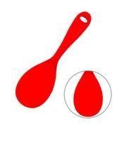 Colher De Arroz Gohan Em Silicone Para Cozinha 22cm Vermelha