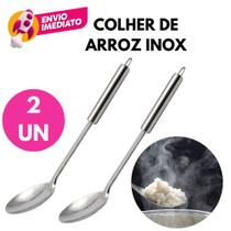 Colher de Arroz Grande Em Inox Reforçado Para Servir Comida Mesa Dia a Dia Buffet Restaurante Colher de Arroz Grande Em Inox Reforçado Para Servir Comida Mesa Dia a Dia Buffet Restaurante