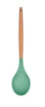 Colher de Arroz Multiuso de Silicone Verde Cabo Madeira Colher de Arroz Multiuso de Silicone Verde Cabo Madeira