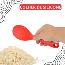 Colher De Arroz Silicone Pequena Vermelha
