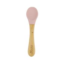 Colher de Bebê Silicone Atóxico e Bambu Orgânico Rosa