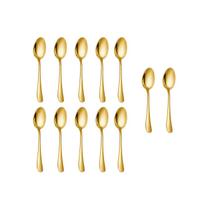 Colher de Cafe Dourado Jogo Colheres Inox Pequena 60un