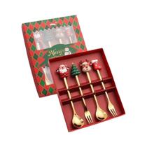 Colher De Chá Em Aço Inoxidável Em Forma De Árvore De Natal, Utensílio Criativo Para Presentear Em Colher De Chá Em Aço Inoxidável Em Forma De Árvore De Natal, Utensílio Criativo Para Presentear Em