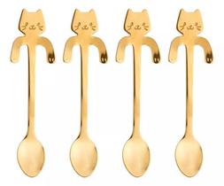 Colher de chá wolff cat 4 peças aço inox 28875 Colher de chá wolff cat 4 peças aço inox 28875