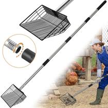 Colher de cocô de galinha CAROD de 10 polegadas com alça de aço inoxidável de 68 cm Colher de cocô de galinha CAROD de 10 polegadas com alça de aço inoxidável de 68 cm