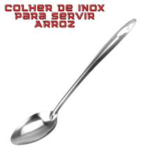 Colher de Inox 33cm p/ Servir Alimentos Arroz Buffet - UTÍLIKA DISTRIBUIDORA
