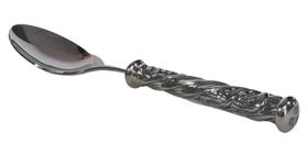 Colher de inox com cabo de estanho modelo uva para mesa (cm04)