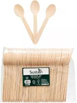Colher de Madeira A Granel Kit 500 Unidades Descartável Talge Eco