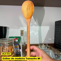 Colher De Madeira Artesanal Tamanho M Para Cozinha, Casa, Panelas 36,5 Cm