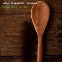 Colher De Madeira Artesanal Tamanho P Para Cozinha, Casa, Panelas 31,5 Cm