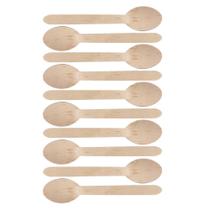 Colher De Madeira Biodegradável Para Refeição 16cm 50 Kit 10