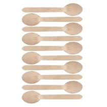 Colher De Madeira Biodegradável Para Refeição 16Cm 50 Kit 10
