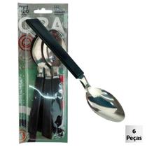 Colher de Mesa Inox 6 Peças OPA Preto - Tudo em Caixa Colher de Mesa Inox 6 Peças OPA Preto - Tudo em Caixa