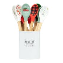 Colher de mistura Krumbs Kitchen 34 cm Silicone Wood Holiday Colher de mistura Krumbs Kitchen 34 cm Silicone Wood Holiday